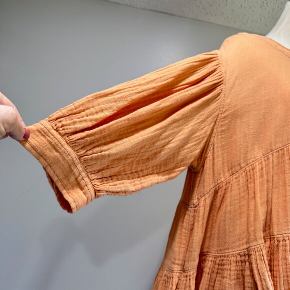 FREE PEOPLE Cotton Muslin Peach Tiered Tunic - Picture 5 of 10